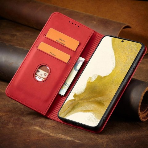 Magnet Fancy Case etui Samsung Galaxy S23 Ultra pokrowiec z klapką portfel podstawka czerwone Magnet Fancy Case etui Samsung Galaxy S23 Ultra pokrowiec z klapką portfel podstawka czerwone