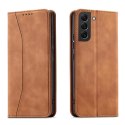 Magnet Fancy Case etui Samsung Galaxy S23+ pokrowiec z klapką portfel podstawka brązowe