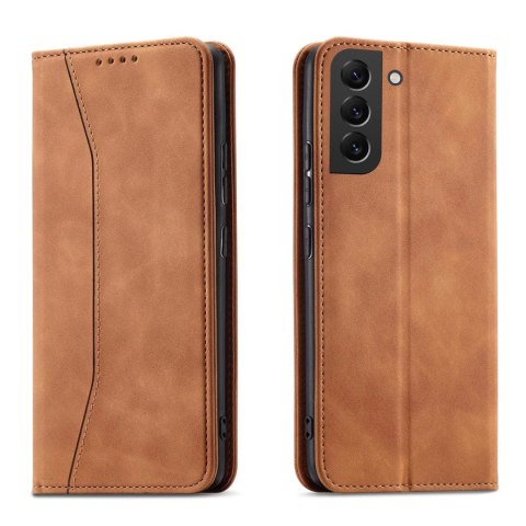 Magnet Fancy Case etui Samsung Galaxy S23+ pokrowiec z klapką portfel podstawka brązowe Magnet Fancy Case etui Samsung Galaxy S23+ pokrowiec z klapką portfel podstawka brązowe