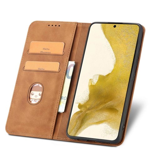 Magnet Fancy Case etui Samsung Galaxy S23+ pokrowiec z klapką portfel podstawka brązowe Magnet Fancy Case etui Samsung Galaxy S23+ pokrowiec z klapką portfel podstawka brązowe