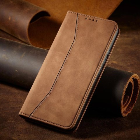 Magnet Fancy Case etui Samsung Galaxy S23+ pokrowiec z klapką portfel podstawka brązowe Magnet Fancy Case etui Samsung Galaxy S23+ pokrowiec z klapką portfel podstawka brązowe