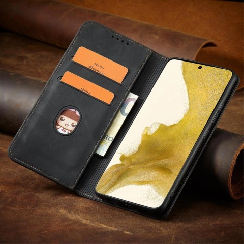 Magnet Fancy Case etui Samsung Galaxy S23+ pokrowiec z klapką portfel podstawka czarne Magnet Fancy Case etui Samsung Galaxy S23+ pokrowiec z klapką portfel podstawka czarne