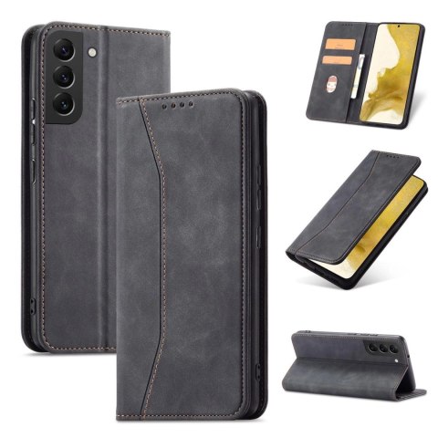 Magnet Fancy Case etui Samsung Galaxy S23+ pokrowiec z klapką portfel podstawka czarne Magnet Fancy Case etui Samsung Galaxy S23+ pokrowiec z klapką portfel podstawka czarne