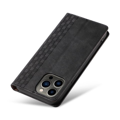 Magnet Strap Case etui Samsung Galaxy S23 Ultra pokrowiec z klapką portfel mini smycz podstawka czarne Magnet Strap Case etui Samsung Galaxy S23 Ultra pokrowiec z klapką portfel mini smycz podstawka czarne