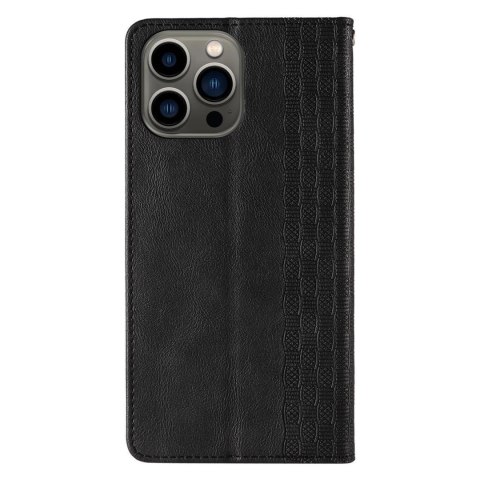 Magnet Strap Case etui Samsung Galaxy S23 pokrowiec z klapką portfel mini smycz podstawka czarne Magnet Strap Case etui Samsung Galaxy S23 pokrowiec z klapką portfel mini smycz podstawka czarne