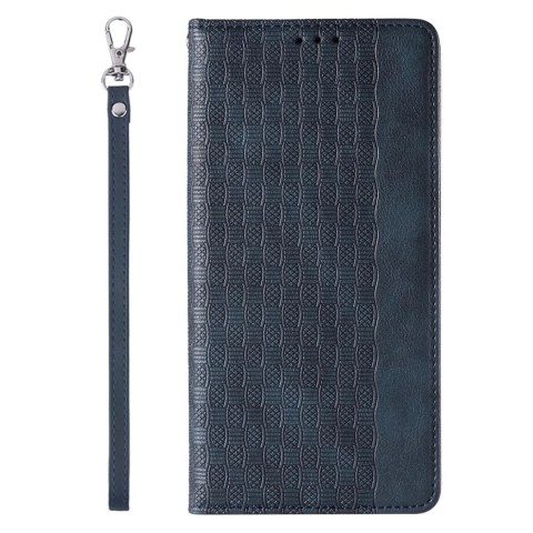 Magnet Strap Case etui Samsung Galaxy S23 pokrowiec z klapką portfel mini smycz podstawka niebieskie Magnet Strap Case etui Samsung Galaxy S23 pokrowiec z klapką portfel mini smycz podstawka niebieskie