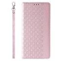 Magnet Strap Case etui Samsung Galaxy S23+ pokrowiec z klapką portfel mini smycz podstawka różowe