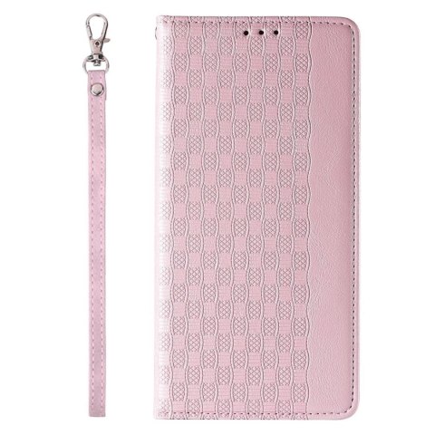 Magnet Strap Case etui Samsung Galaxy S23+ pokrowiec z klapką portfel mini smycz podstawka różowe Magnet Strap Case etui Samsung Galaxy S23+ pokrowiec z klapką portfel mini smycz podstawka różowe