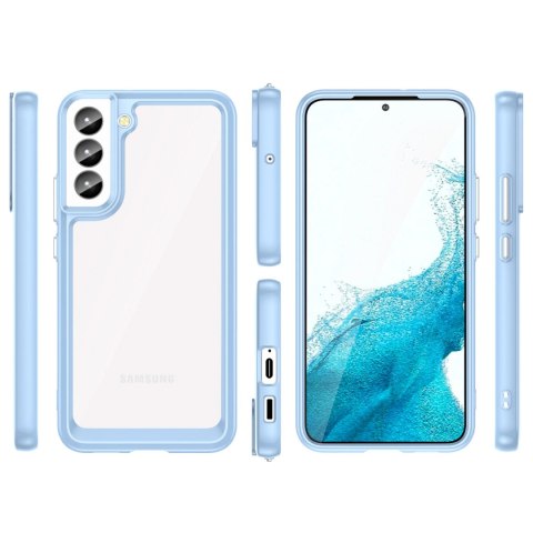 Outer Space Case etui Samsung Galaxy S23+ pokrowiec z elastyczną ramką niebieskie Outer Space Case etui Samsung Galaxy S23+ pokrowiec z elastyczną ramką niebieskie