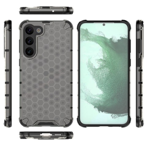 Honeycomb etui do Samsung Galaxy S23+ pancerny hybrydowy pokrowiec czarne Honeycomb etui do Samsung Galaxy S23+ pancerny hybrydowy pokrowiec czarne