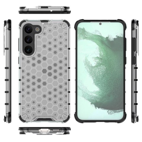 Honeycomb etui do Samsung Galaxy S23+ pancerny hybrydowy pokrowiec przezroczyste Honeycomb etui do Samsung Galaxy S23+ pancerny hybrydowy pokrowiec przezroczyste