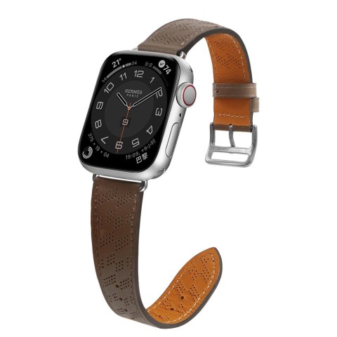 Strap Leather skórzany pasek Apple Watch SE, 9, 8, 7, 6, 5, 4, 3, 2, 1 (41, 40, 38 mm) opaska bransoleta ciemnobrązowy Strap Leather skórzany pasek Apple Watch SE, 9, 8, 7, 6, 5, 4, 3, 2, 1 (41, 40, 38 mm) opaska bransoleta ciemnobrązowy