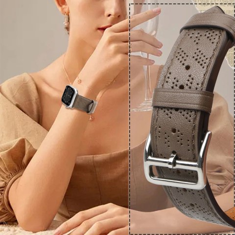 Strap Leather skórzany pasek Apple Watch SE, 9, 8, 7, 6, 5, 4, 3, 2, 1 (41, 40, 38 mm) opaska bransoleta ciemnobrązowy Strap Leather skórzany pasek Apple Watch SE, 9, 8, 7, 6, 5, 4, 3, 2, 1 (41, 40, 38 mm) opaska bransoleta ciemnobrązowy