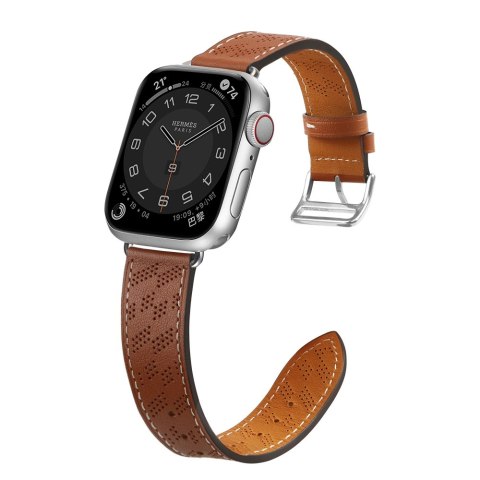 Strap Leather skórzany pasek Apple Watch Ultra, SE, 9, 8, 7, 6, 5, 4, 3, 2, 1 (49, 45, 44, 42 mm) opaska bransoleta brązowy Strap Leather skórzany pasek Apple Watch Ultra, SE, 9, 8, 7, 6, 5, 4, 3, 2, 1 (49, 45, 44, 42 mm) opaska bransoleta brązowy