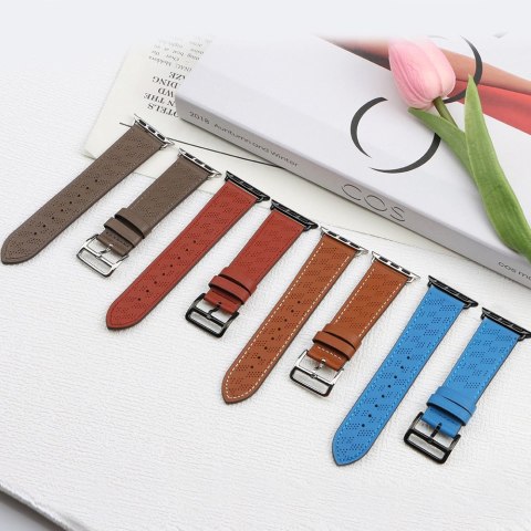 Strap Leather skórzany pasek Apple Watch Ultra, SE, 9, 8, 7, 6, 5, 4, 3, 2, 1 (49, 45, 44, 42 mm) opaska bransoleta brązowy Strap Leather skórzany pasek Apple Watch Ultra, SE, 9, 8, 7, 6, 5, 4, 3, 2, 1 (49, 45, 44, 42 mm) opaska bransoleta brązowy