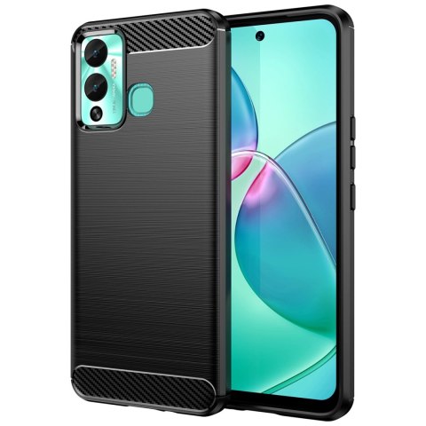 Carbon Case etui do Infinix Hot 12 Play NFC / Hot 12 Play elastyczny silikonowy karbonowy pokrowiec czarne Carbon Case etui do Infinix Hot 12 Play NFC / Hot 12 Play elastyczny silikonowy karbonowy pokrowiec czarne