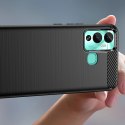 Carbon Case etui do Infinix Hot 12 Play NFC / Hot 12 Play elastyczny silikonowy karbonowy pokrowiec czarne Carbon Case etui do Infinix Hot 12 Play NFC / Hot 12 Play elastyczny silikonowy karbonowy pokrowiec czarne