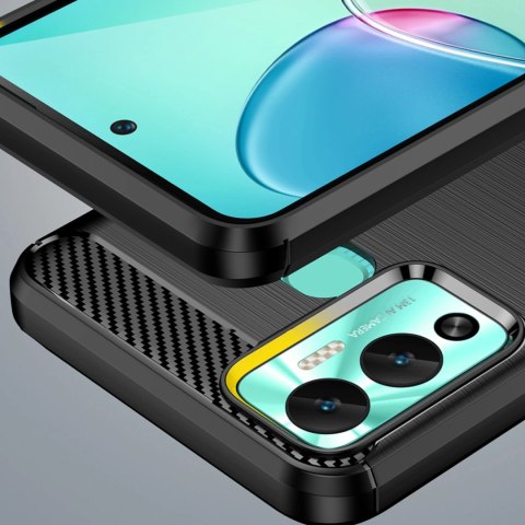Carbon Case etui do Infinix Hot 12 Play NFC / Hot 12 Play elastyczny silikonowy karbonowy pokrowiec czarne Carbon Case etui do Infinix Hot 12 Play NFC / Hot 12 Play elastyczny silikonowy karbonowy pokrowiec czarne