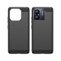 Carbon Case etui do Xiaomi Redmi 11A / Poco C55 / Redmi 12C elastyczny silikonowy karbonowy pokrowiec czarne Carbon Case etui do Xiaomi Redmi 11A / Poco C55 / Redmi 12C elastyczny silikonowy karbonowy pokrowiec czarne