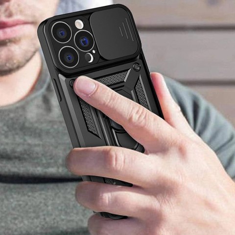 Hybrid Armor Camshield etui Realme 10 Pro pancerny pokrowiec z osłoną na aparat czarne Hybrid Armor Camshield etui Realme 10 Pro pancerny pokrowiec z osłoną na aparat czarne