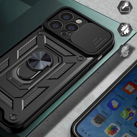 Hybrid Armor Camshield etui Realme 10 Pro pancerny pokrowiec z osłoną na aparat czarne Hybrid Armor Camshield etui Realme 10 Pro pancerny pokrowiec z osłoną na aparat czarne