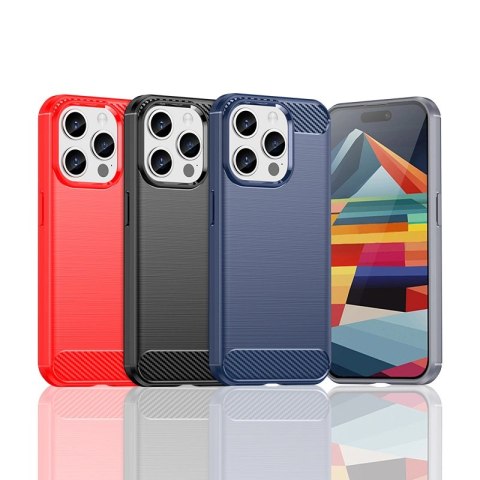 Elastyczne etui wzór karbon do iPhone 15 Pro Carbon Case - czarne Elastyczne etui wzór karbon do iPhone 15 Pro Carbon Case - czarne