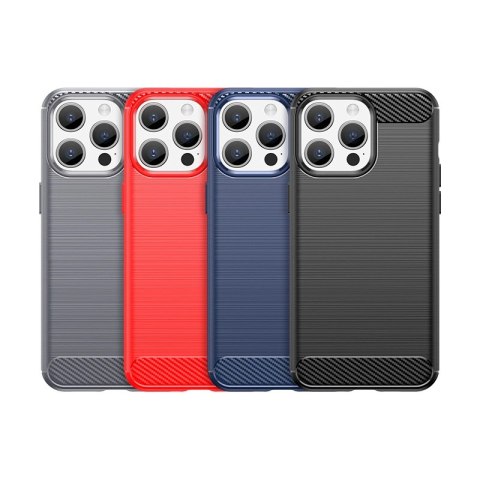 Elastyczne etui wzór karbon do iPhone 15 Pro Carbon Case - niebieskie Elastyczne etui wzór karbon do iPhone 15 Pro Carbon Case - niebieskie