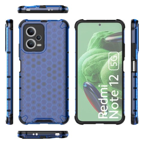 Honeycomb etui do Xiaomi Redmi Note 12 5G / Poco X5 5G pancerny hybrydowy pokrowiec niebieskie Honeycomb etui do Xiaomi Redmi Note 12 5G / Poco X5 5G pancerny hybrydowy pokrowiec niebieskie