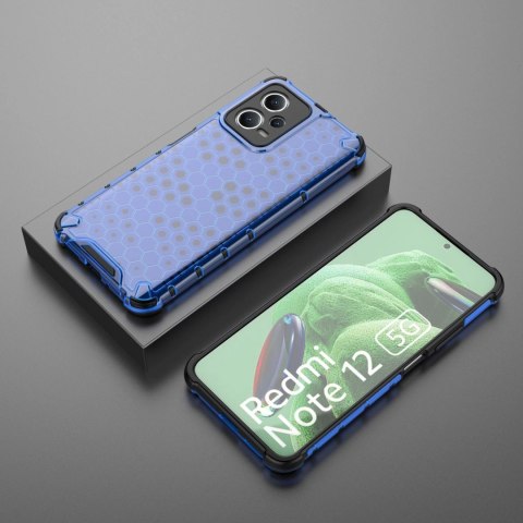 Honeycomb etui do Xiaomi Redmi Note 12 5G / Poco X5 5G pancerny hybrydowy pokrowiec niebieskie Honeycomb etui do Xiaomi Redmi Note 12 5G / Poco X5 5G pancerny hybrydowy pokrowiec niebieskie