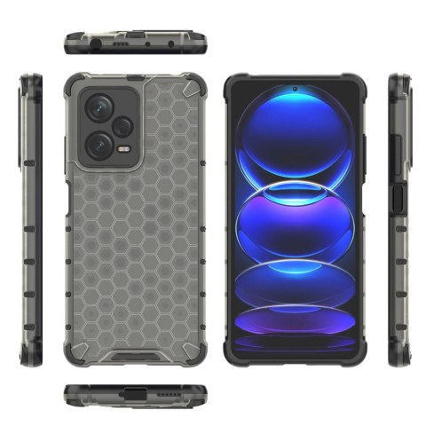 Honeycomb etui do Xiaomi Redmi Note 12 Pro+ pancerny hybrydowy pokrowiec czarne Honeycomb etui do Xiaomi Redmi Note 12 Pro+ pancerny hybrydowy pokrowiec czarne
