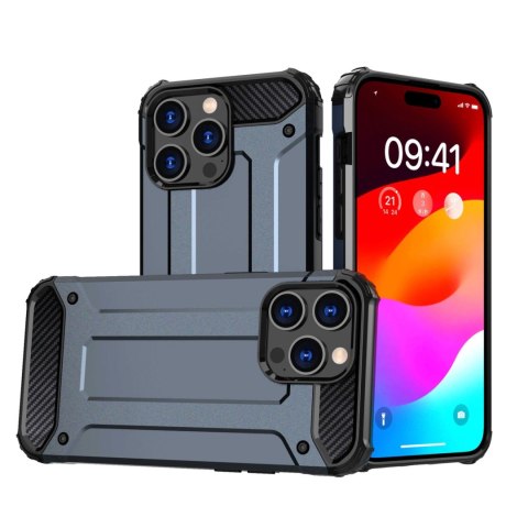 Pancerne etui do iPhone 15 Pro Hybrid Armor - niebieskie Pancerne etui do iPhone 15 Pro Hybrid Armor - niebieskie