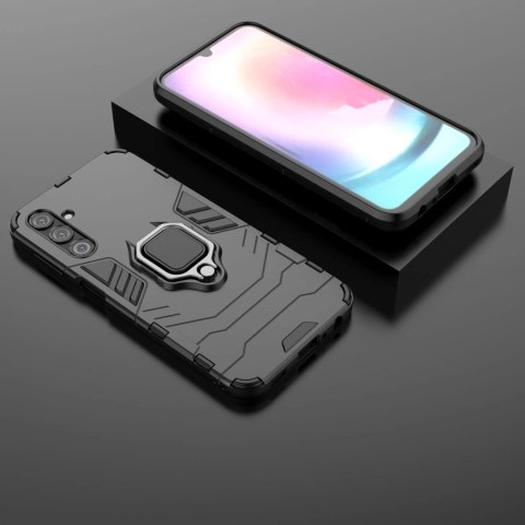 Ring Armor etui do Samsung Galaxy A24 4G pancerny pokrowiec uchwyt magnetyczny ring czarne Ring Armor etui do Samsung Galaxy A24 4G pancerny pokrowiec uchwyt magnetyczny ring czarne