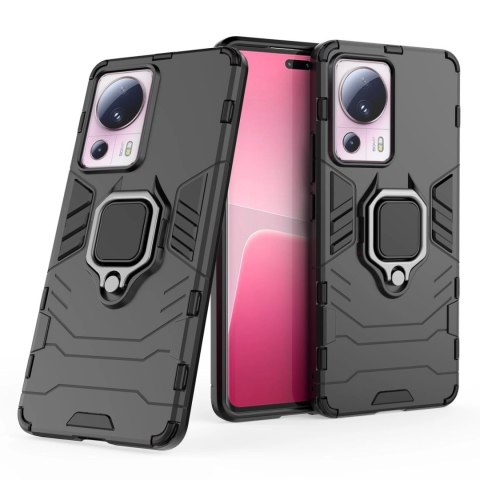 Ring Armor etui do Xiaomi 13 Lite pancerny pokrowiec uchwyt magnetyczny ring czarne Ring Armor etui do Xiaomi 13 Lite pancerny pokrowiec uchwyt magnetyczny ring czarne