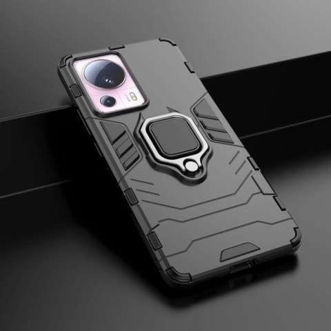 Ring Armor etui do Xiaomi 13 Lite pancerny pokrowiec uchwyt magnetyczny ring czarne Ring Armor etui do Xiaomi 13 Lite pancerny pokrowiec uchwyt magnetyczny ring czarne