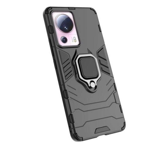 Ring Armor etui do Xiaomi 13 Lite pancerny pokrowiec uchwyt magnetyczny ring czarne Ring Armor etui do Xiaomi 13 Lite pancerny pokrowiec uchwyt magnetyczny ring czarne