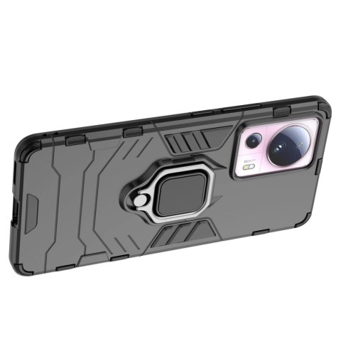 Ring Armor etui do Xiaomi 13 Lite pancerny pokrowiec uchwyt magnetyczny ring czarne Ring Armor etui do Xiaomi 13 Lite pancerny pokrowiec uchwyt magnetyczny ring czarne