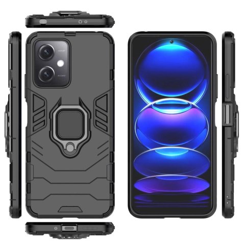 Ring Armor etui do Xiaomi Redmi Note 12 5G / Poco X5 5G pancerny pokrowiec uchwyt magnetyczny ring czarne Ring Armor etui do Xiaomi Redmi Note 12 5G / Poco X5 5G pancerny pokrowiec uchwyt magnetyczny ring czarne