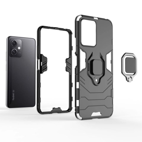 Ring Armor etui do Xiaomi Redmi Note 12 5G / Poco X5 5G pancerny pokrowiec uchwyt magnetyczny ring czarne Ring Armor etui do Xiaomi Redmi Note 12 5G / Poco X5 5G pancerny pokrowiec uchwyt magnetyczny ring czarne