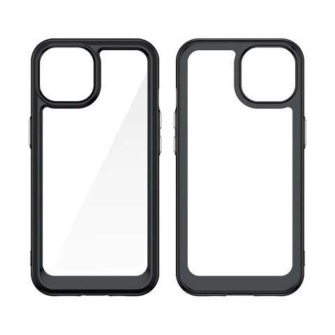 Wzmocnione etui z elastyczną ramką do iPhone 15 Plus Outer Space - czerwone Wzmocnione etui z elastyczną ramką do iPhone 15 Plus Outer Space - czerwone
