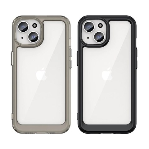 Wzmocnione etui z elastyczną ramką do iPhone 15 Plus Outer Space - czerwone Wzmocnione etui z elastyczną ramką do iPhone 15 Plus Outer Space - czerwone