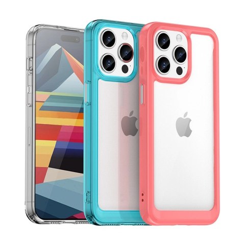Wzmocnione etui z elastyczną ramką do iPhone 15 Pro Max Outer Space - czarne Wzmocnione etui z elastyczną ramką do iPhone 15 Pro Max Outer Space - czarne