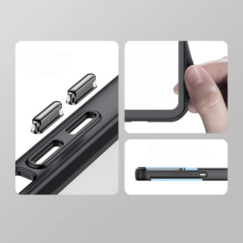 Wzmocnione etui z elastyczną ramką do iPhone 15 Pro Max Outer Space - czerwone Wzmocnione etui z elastyczną ramką do iPhone 15 Pro Max Outer Space - czerwone