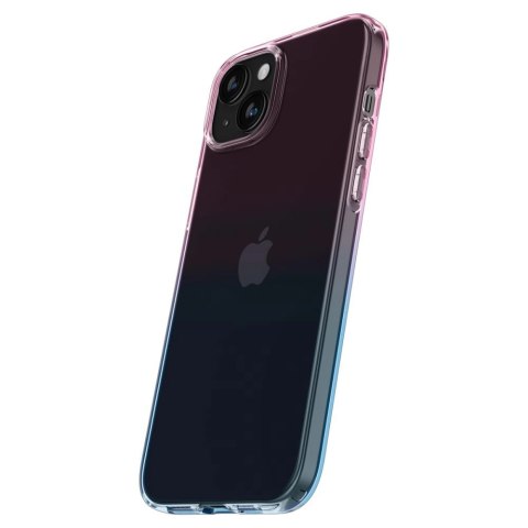 Etui Spigen Liquid Crystal na iPhone 15 - różowo-niebieskie Etui Spigen Liquid Crystal na iPhone 15 - różowo-niebieskie
