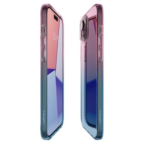 Etui Spigen Liquid Crystal na iPhone 15 - różowo-niebieskie Etui Spigen Liquid Crystal na iPhone 15 - różowo-niebieskie