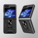 Etui pancerne Hybrid Armor Camshield do Z Flip 5 5G z osłoną na aparat - czarne Etui pancerne Hybrid Armor Camshield do Z Flip 5 5G z osłoną na aparat - czarne