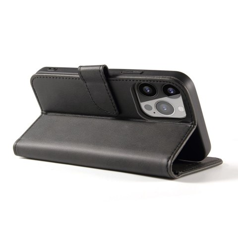 Etui portfel z klapką podstawką do iPhone 15 Pro Magnet Case - czarne Etui portfel z klapką podstawką do iPhone 15 Pro Magnet Case - czarne