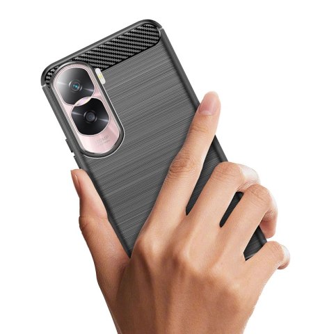 Etui silikonowe Carbon Case do Honor 90 Lite - czarne Etui silikonowe Carbon Case do Honor 90 Lite - czarne