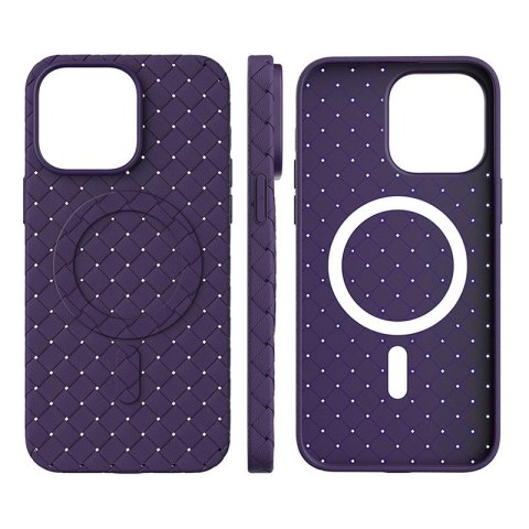 Plecione etui MagSafe Woven Case do iPhone 15 Pro Max - fioletowe Plecione etui MagSafe Woven Case do iPhone 15 Pro Max - fioletowe