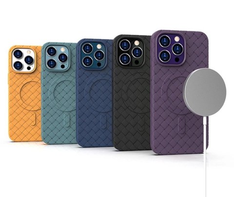 Plecione etui MagSafe Woven Case do iPhone 15 Pro Max - fioletowe Plecione etui MagSafe Woven Case do iPhone 15 Pro Max - fioletowe