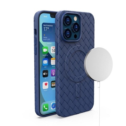 Plecione etui MagSafe Woven Case do iPhone 15 Pro Max - granatowe Plecione etui MagSafe Woven Case do iPhone 15 Pro Max - granatowe